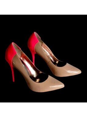 Steve Madden Stiletto Sassy Girl Nude Neon Pink Heels Patent Leather  Women's  8